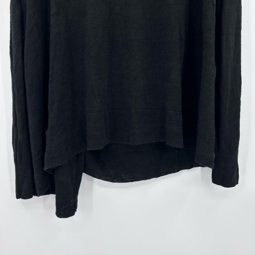 Banana Republic Black Drape Front Linen Blend  Lightweight Sweater Womens XL - Picture 10 of 11